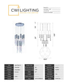 5081P20C-R Extended 9 Light Multi Light Pendant With Chrome Finish