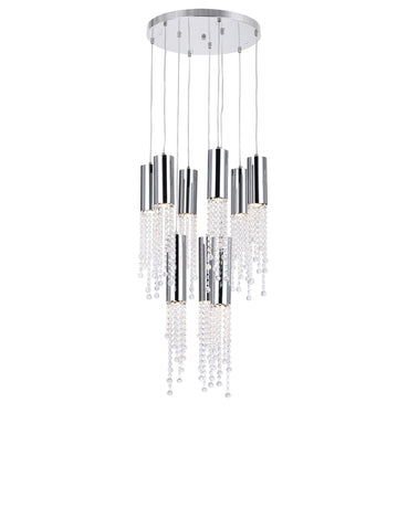 5081P20C-R Extended 9 Light Multi Light Pendant With Chrome Finish