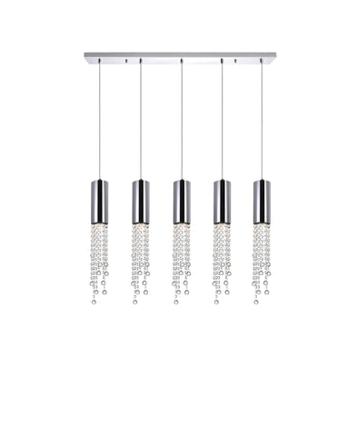 5081P40C-RC Extended 5 Light Multi Light Pendant With Chrome Finish