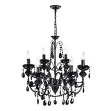 5095P22B-6 Keen 6 Light Up Chandelier With Black Finish