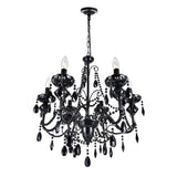 5095P22B-6 Keen 6 Light Up Chandelier With Black Finish