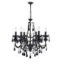 5095P22B-6 Keen 6 Light Up Chandelier With Black Finish