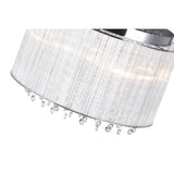 5319C14C-R Spring Morning 6 Light Drum Shade Flush Mount With Chrome Finish