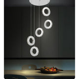 5417P20ST-R Ring LED Multi Light Pendant With Chrome Finish