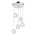 5417P20ST-R Ring LED Multi Light Pendant With Chrome Finish