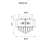 5443C14C (Off White) Dash 3 Light Drum Shade Flush Mount With Chrome Finish