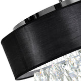 5443P18C (Black) Dash 4 Light Drum Shade Chandelier With Chrome Finish