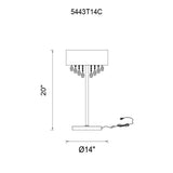 5443T14C (Black) Dash 3 Light Table Lamp With Chrome Finish