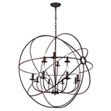 5464P40DB-12 Arza 12 Light Up Chandelier With Brown Finish