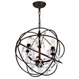 5465P13-DB-3 Campechia 3 Light Up Mini Chandelier With Brown Finish