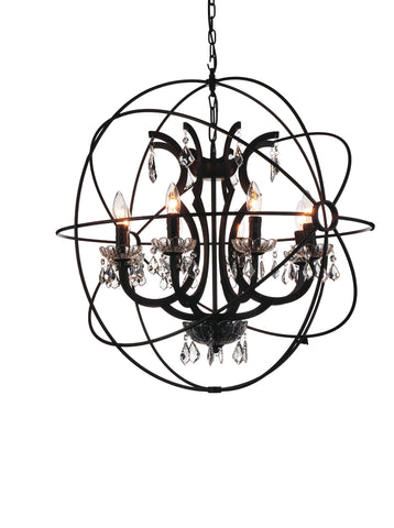 5465P28DB-8 Campechia 8 Light Up Chandelier With Brown Finish