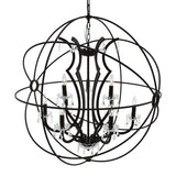 5465P36DB-9 Campechia 9 Light Up Chandelier With Brown Finish