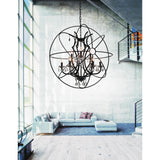 5465P36DB-9 Campechia 9 Light Up Chandelier With Brown Finish