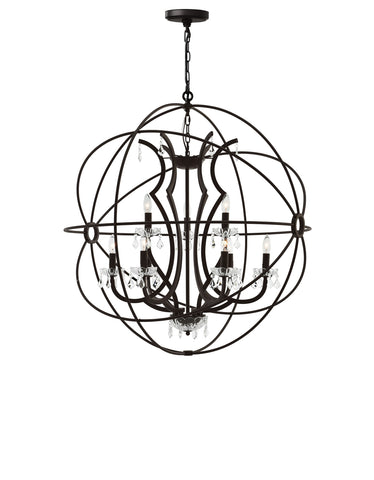 5465P36DB-9 Campechia 9 Light Up Chandelier With Brown Finish