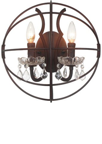 5465W14DB-2 Campechia 2 Light Wall Sconce With Brown Finish