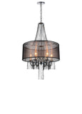 5475P20C-6 Brown Amelia 6 Light Drum Shade Chandelier With Chrome Finish