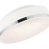 5479C10SN-R Frosted 2 Light Drum Shade Flush Mount With Satin Nickel Finish