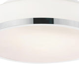 5479C10SN-R Frosted 2 Light Drum Shade Flush Mount With Satin Nickel Finish