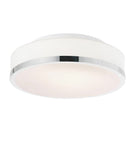 5479C10SN-R Frosted 2 Light Drum Shade Flush Mount With Satin Nickel Finish