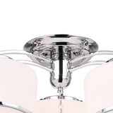 5479C24C-3 Frosted 3 Light Drum Shade Flush Mount With Chrome Finish