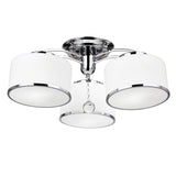 5479C24C-3 Frosted 3 Light Drum Shade Flush Mount With Chrome Finish