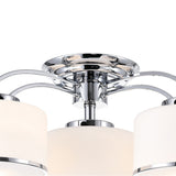 5479C28C-4 Frosted 4 Light Drum Shade Flush Mount With Chrome Finish