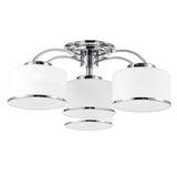 5479C28C-4 Frosted 4 Light Drum Shade Flush Mount With Chrome Finish