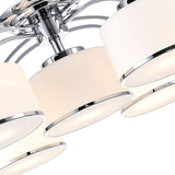 5479C30C-5 Frosted 5 Light Drum Shade Flush Mount With Chrome Finish