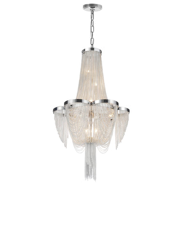 5480P14C Taylor 7 Light Down Chandelier With Chrome Finish