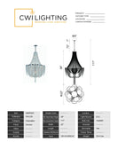 5480P22C Taylor 10 Light Down Chandelier With Chrome Finish