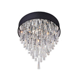 5523C16C (Black) Franca 4 Light Drum Shade Flush Mount With Chrome Finish