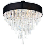 5523P22C (Black) Franca 8 Light Drum Shade Chandelier With Chrome Finish