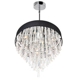 5523P22C (Black) Franca 8 Light Drum Shade Chandelier With Chrome Finish