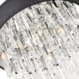 5523P22C (Black) Franca 8 Light Drum Shade Chandelier With Chrome Finish