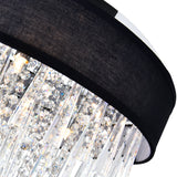 5523P22C (Black) Franca 8 Light Drum Shade Chandelier With Chrome Finish