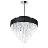 5523P22C (Black) Franca 8 Light Drum Shade Chandelier With Chrome Finish