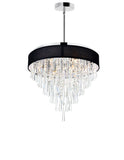 5523P22C (Black) Franca 8 Light Drum Shade Chandelier With Chrome Finish