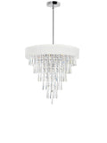 5523P22C (Off White) Franca 8 Light Drum Shade Chandelier With Chrome Finish