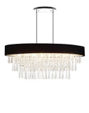 5523P38C-O (Black) Franca 8 Light Drum Shade Chandelier With Chrome Finish