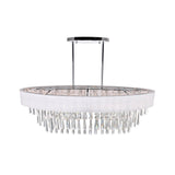 5523P38C-O (Off White) Franca 8 Light Drum Shade Chandelier With Chrome Finish