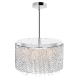 5535P16C-R Claire 10 Light Drum Shade Chandelier With Chrome Finish