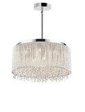 5535P24C-R Claire 14 Light Drum Shade Chandelier With Chrome Finish