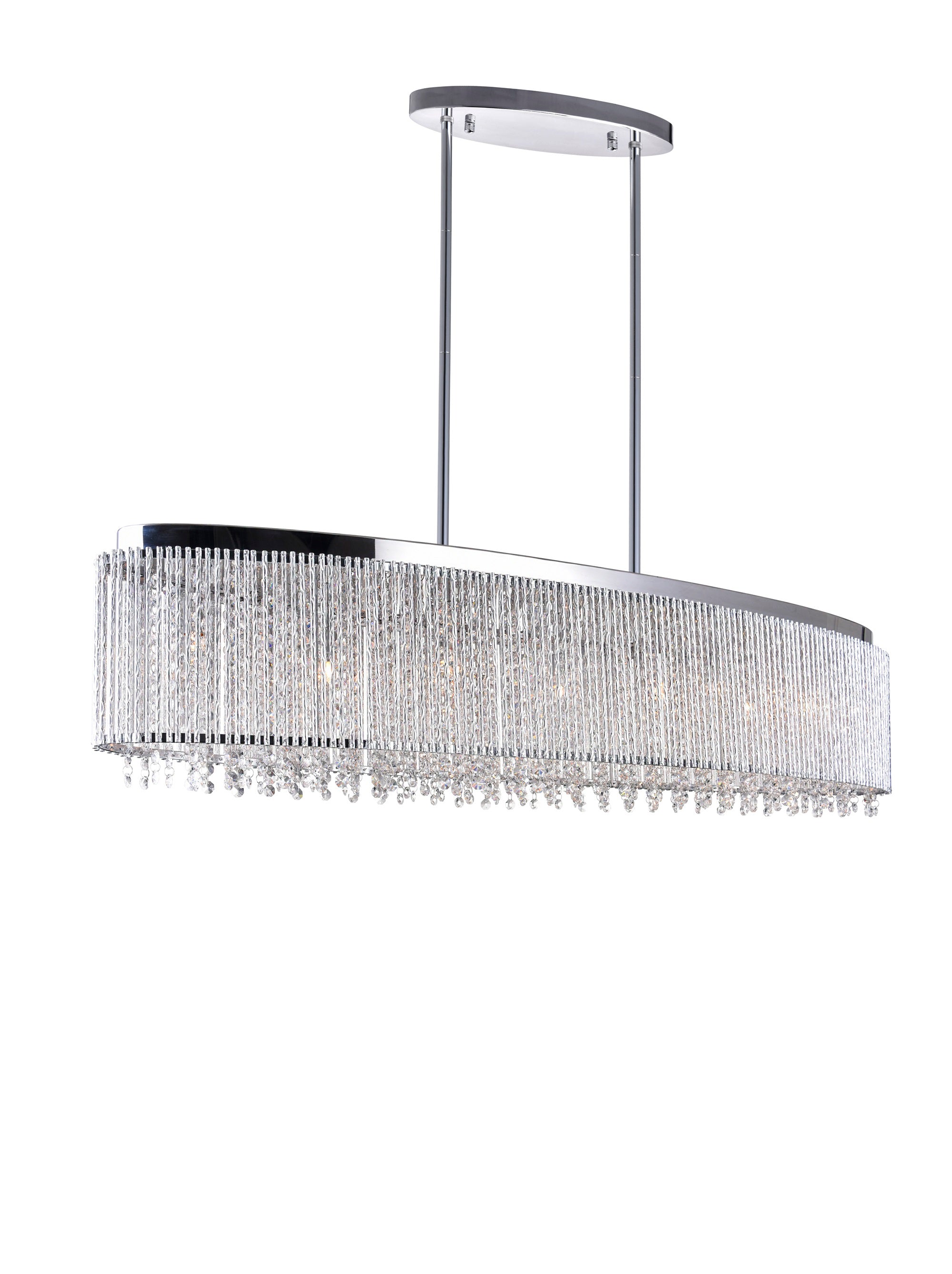 5535P46C-O Claire 7 Light Drum Shade Chandelier With Chrome