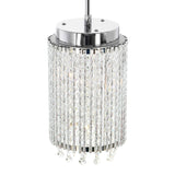 5535P6C-R Claire 2 Light Drum Shade Mini Pendant With Chrome Finish