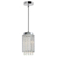 5535P6C-R Claire 2 Light Drum Shade Mini Pendant With Chrome Finish