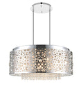 5536P24ST Bubbles 9 Light Drum Shade Chandelier With Chrome Finish