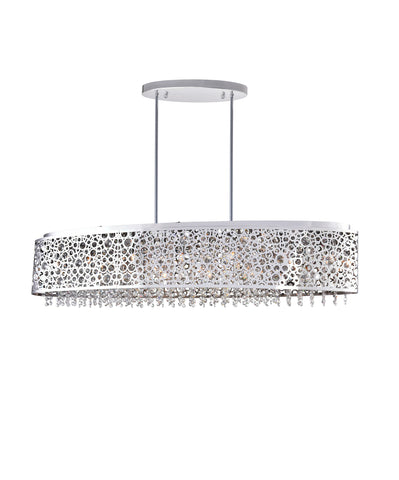 5536P46ST-O Bubbles 16 Light Drum Shade Chandelier With Chrome Finish