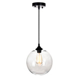 5553P10-Clear Glass 1 Light Down Mini Pendant With Clear Finish