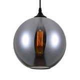 5553P10-Smoke Glass 1 Light Down Mini Pendant With Smoke Finish