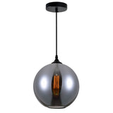 5553P10-Smoke Glass 1 Light Down Mini Pendant With Smoke Finish